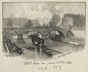 Petit bras au Pont St. Michel. Creator: Auguste Louis Lepere (French, 1849-1918)