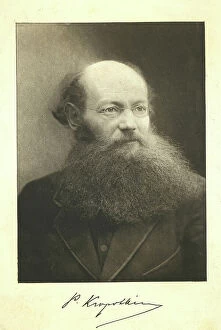 Communist Collection: Petr Kropotkin, head-and-shoulders portrait, facing right, between 1890 and 1920. Creator: Unknown