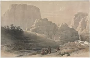 1796 1864 Gallery: Petra, Lower End of the Valley, Viewing the Acropolis, 1839. Creator: David Roberts (British)