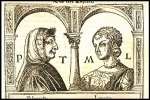 Petrarch and Laura, ca 1545. Creator: Burgkmair, Hans, the Elder (1473-1531)