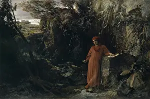 Cliffs Prints: Petrarch at the Spring of Vaucluse, 1867. Creator: Arnold Bocklin