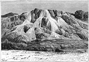 Images Dated 19th January 2008: Petrified cascade of Hammam el Meskoutine, Algeria, c1890.Artist: Hildibrand