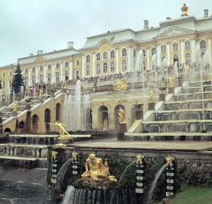 Peterhof Prints: Petrodovorets Palace near St Petersburg, 19th century