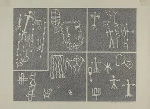 Signs Prints: Petroglyph, 1935/1942. Creator: Lala Eve Rivol