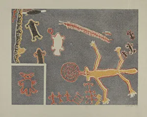 Rock Art Prints: Petroglyph, 1935/1942. Creator: Lala Eve Rivol