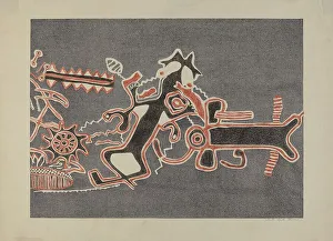 Rock Art Prints: Petroglyph Design, 1935/1942. Creator: Lala Eve Rivol