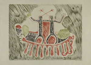 Rock Art Prints: Petroglyph - Human Figures, 1935/1942. Creator: Lala Eve Rivol