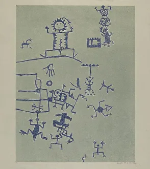 Signs Prints: Petroglyph - Signs, 1935/1942. Creator: Lala Eve Rivol
