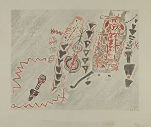 Petroglyphs - Human Figures, 1935/1942. Creator: Lala Eve Rivol