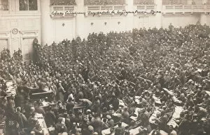 Duma Gallery: The Petrograd Soviet of Soldiers Deputies at the State Duma, 1917