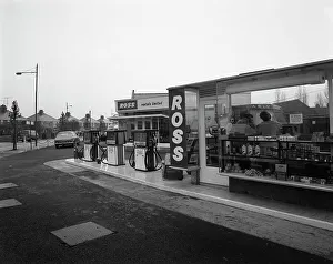 A petrol station forecourt, Grimsby, Lincolnshire, 1965. Artist: Michael Walters