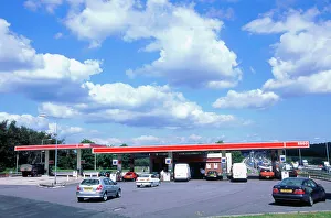 Petrol Station Prints: Petrol Station at Rownhams Services on M27 Motorway