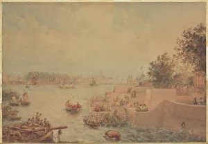 The Petrovsky Island Quay at Saint Petersburg, Mid of the 19th cen. Creator: Sadovnikov, Vasily Semyonovich (1800-1879)
