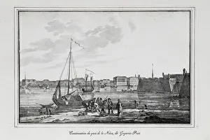 Petersburg Prints: The Petrovsky quay in St. Petersburg