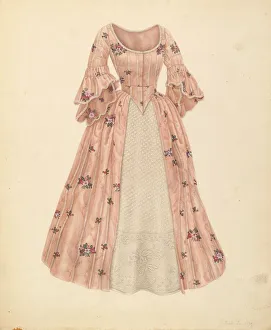 Lemberg Gertrude Prints: Petticoat Dress, c. 1941. Creator: Gertrude Lemberg