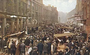 Lamp Prints: Petticoat Lane market on a Sunday morning, London, c1910. Creator: Unknown