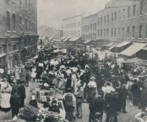 Street Market Prints: Petticoat Lane - The Sunday Morning Market in Full Swing, 1901