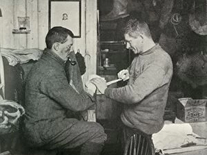 Bandage Collection: Petty Officer Evans Binding Up Dr. Atkinsons Hand, 5 July 1911, (1913). Artist