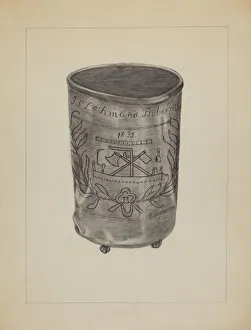 Lemberg Gertrude Prints: Pewter Beaker, c. 1936. Creator: Gertrude Lemberg