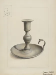 Samuel Fineman Prints: Pewter Candle Holder, c. 1936. Creator: Samuel Fineman