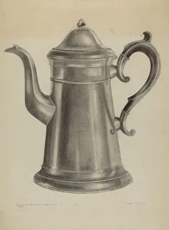 Pewter Coffee Pot, 1935/1942. Creator: Grace Halpin