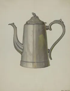 Pewter Coffee Pot, c. 1937. Creator: Dana Bartlett