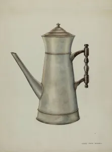 Harry Mann Waddell Prints: Pewter Coffee Pot, c. 1937. Creator: Harry Mann Waddell