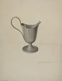 Boehmer Fritz Prints: Pewter Cream Pitcher, c. 1939. Creator: Fritz Boehmer
