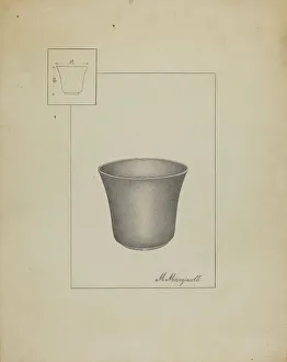 Mangiacotti Matthew Prints: Pewter Cup, c. 1936. Creator: Matthew Mangiacotti