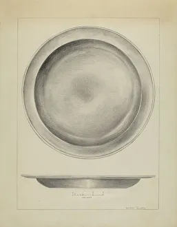 Pewter Deep Plate, c. 1937. Creator: Hester Duany