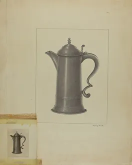 Barrell Eugene Prints: Pewter Flagon, 1935/1942. Creator: Eugene Barrell