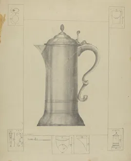 Pewter Prints: Pewter Flagon, 1935/1942. Creator: Henry Meyers