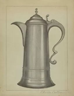 Kitchenware Gallery: Pewter Flagon, 1936. Creator: Charles Cullen