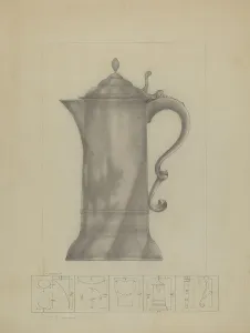 Pewter Prints: Pewter Flagon, c. 1936. Creator: Henry Meyers