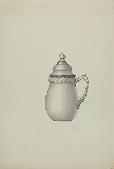 Dana Bartlett Prints: Pewter Honey Jar, c. 1937. Creator: Dana Bartlett