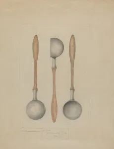 Henry Meyers Prints: Pewter Ladle, c. 1936. Creator: Henry Meyers