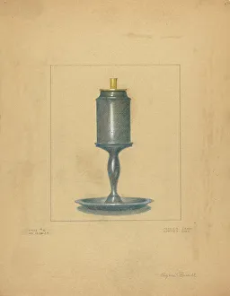 Pewter Lamp, 1935/1942. Creator: Eugene Barrell