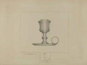 Pewter Prints: Pewter Lamp, c. 1936. Creator: Henry Meyers
