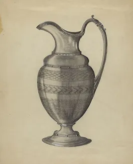 Pewter Prints: Pewter Pitcher, 1935/1942. Creator: Gertrude Schmidt