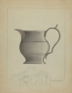 Liswood Sidney Prints: Pewter Pitcher, 1935/1942. Creator: Sidney Liswood