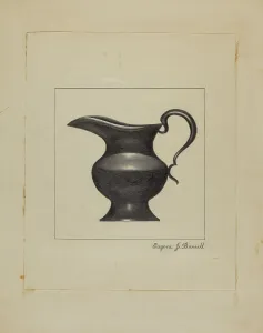 Barrell Eugene Prints: Pewter Pitcher, c. 1936. Creator: Eugene Barrell