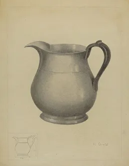 Granet Henry Prints: Pewter Pitcher, c. 1936. Creator: Henry Granet