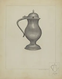 Pewter Prints: Pewter Pitcher, c. 1936. Creator: Irving D. Genin