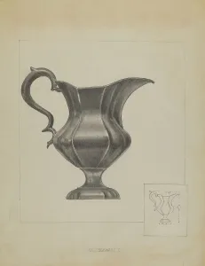 Pewter Pitcher, c. 1936. Creator: Max Schwartz