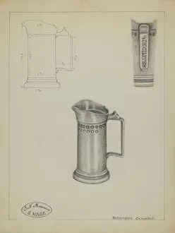 Rollington Campbell Prints: Pewter Pitcher, c. 1936. Creator: Rollington Campbell