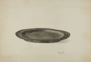 Holt Geoffrey Prints: Pewter Plate, c. 1937. Creator: Geoffrey Holt