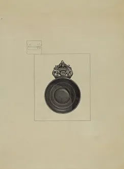 Winter Charlotte Prints: Pewter Porringer, 1935/1942. Creator: Charlotte Winter