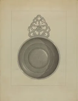 Barrell Eugene Prints: Pewter Porringer, c. 1936. Creator: Eugene Barrell