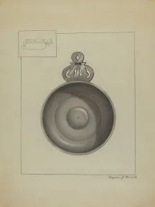 Barrell Eugene Prints: Pewter Porringer, c. 1936. Creator: Eugene Barrell