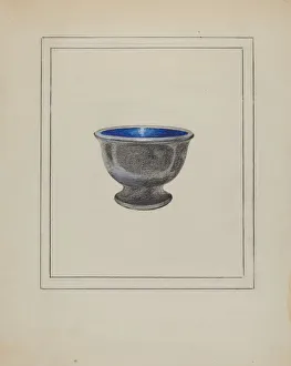 Pewter Collection: Pewter Salt or Sugar Bowl, c. 1936. Creator: Sara Garfinkel
